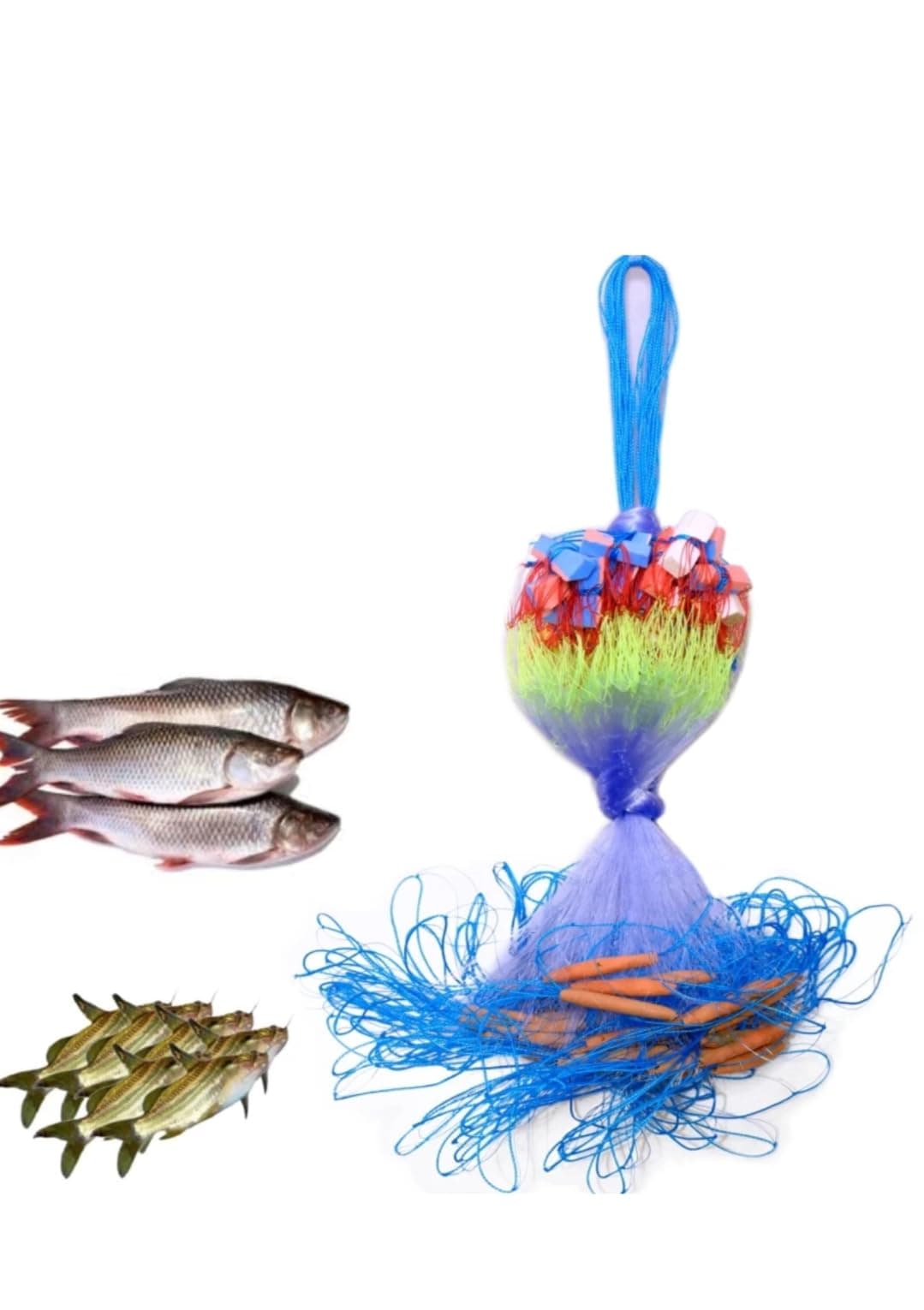 1.5 Finger Hole Size /45 MM Ready to USE Fishing GILLNET for River/Pond/SEA NET Fishing KATHIJAAL (100 FEET Long Lenth and 6 FEET Height)