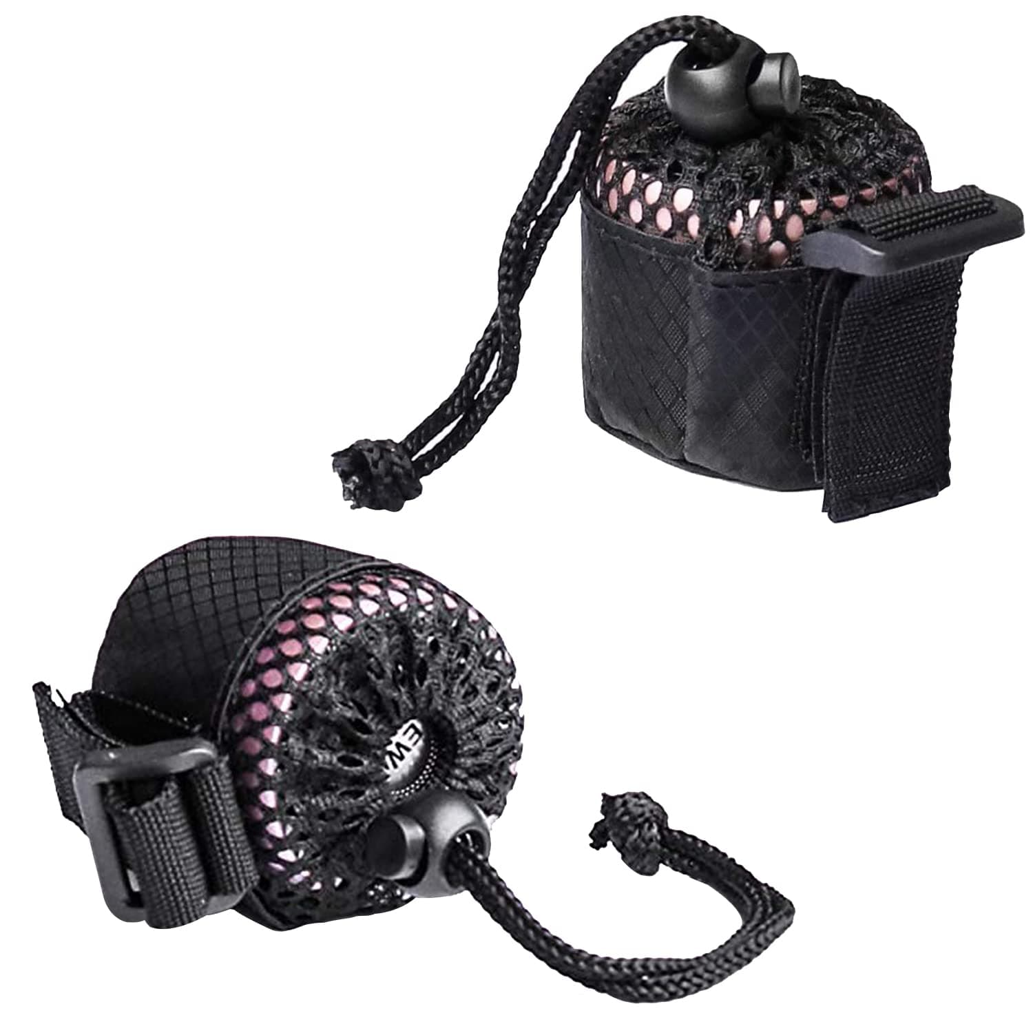 EWA 2PCS Mini Bluetooth Speaker Case, Carry Case A106 Speaker A109mini Speaker, Portable Travel Bag, Nylon Mini Travel Case also Suitable for USB Cable and Accessories (Black, 2PCS)