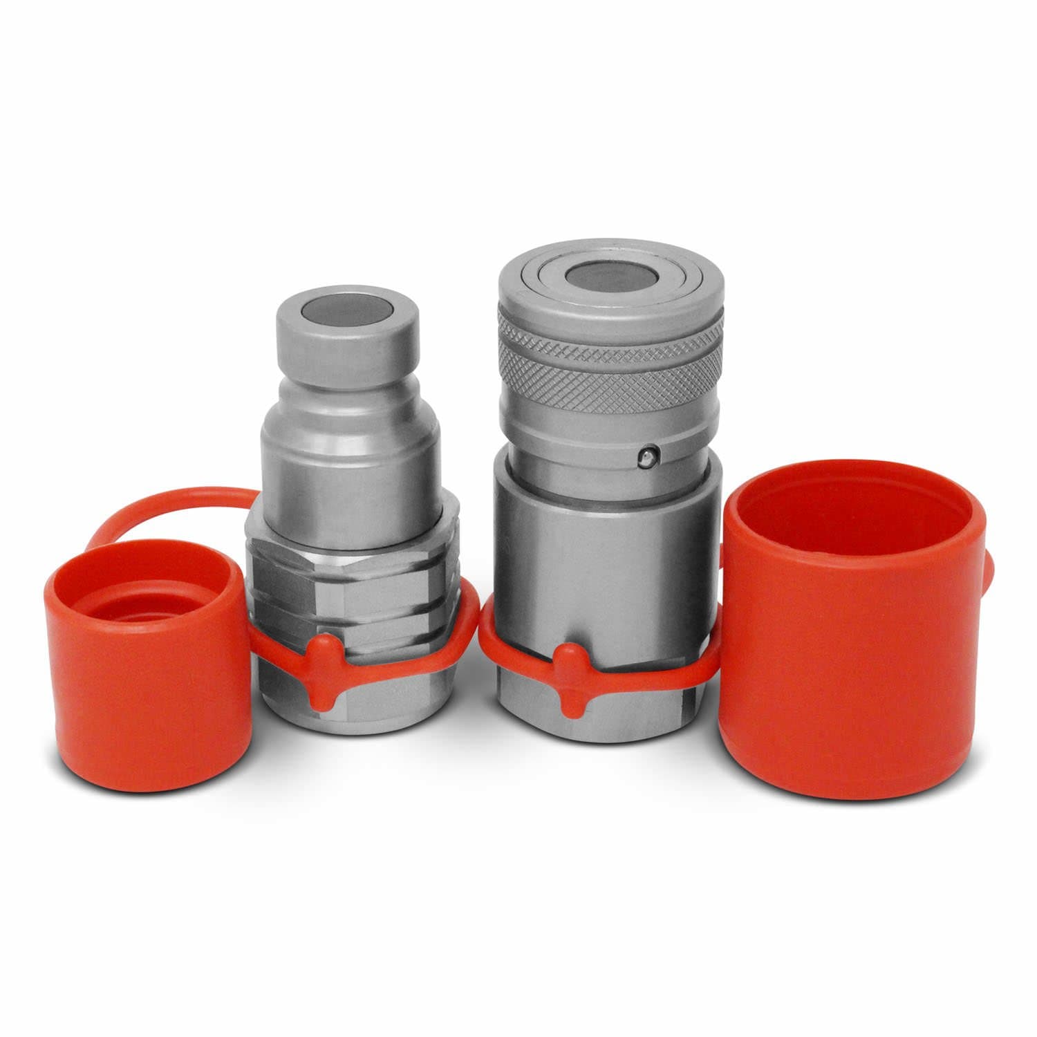 Summit Hydraulics5/8" SAE -10 Flat Face Hydraulic Quick Connect Couplers/Couplings Set with Dust Caps