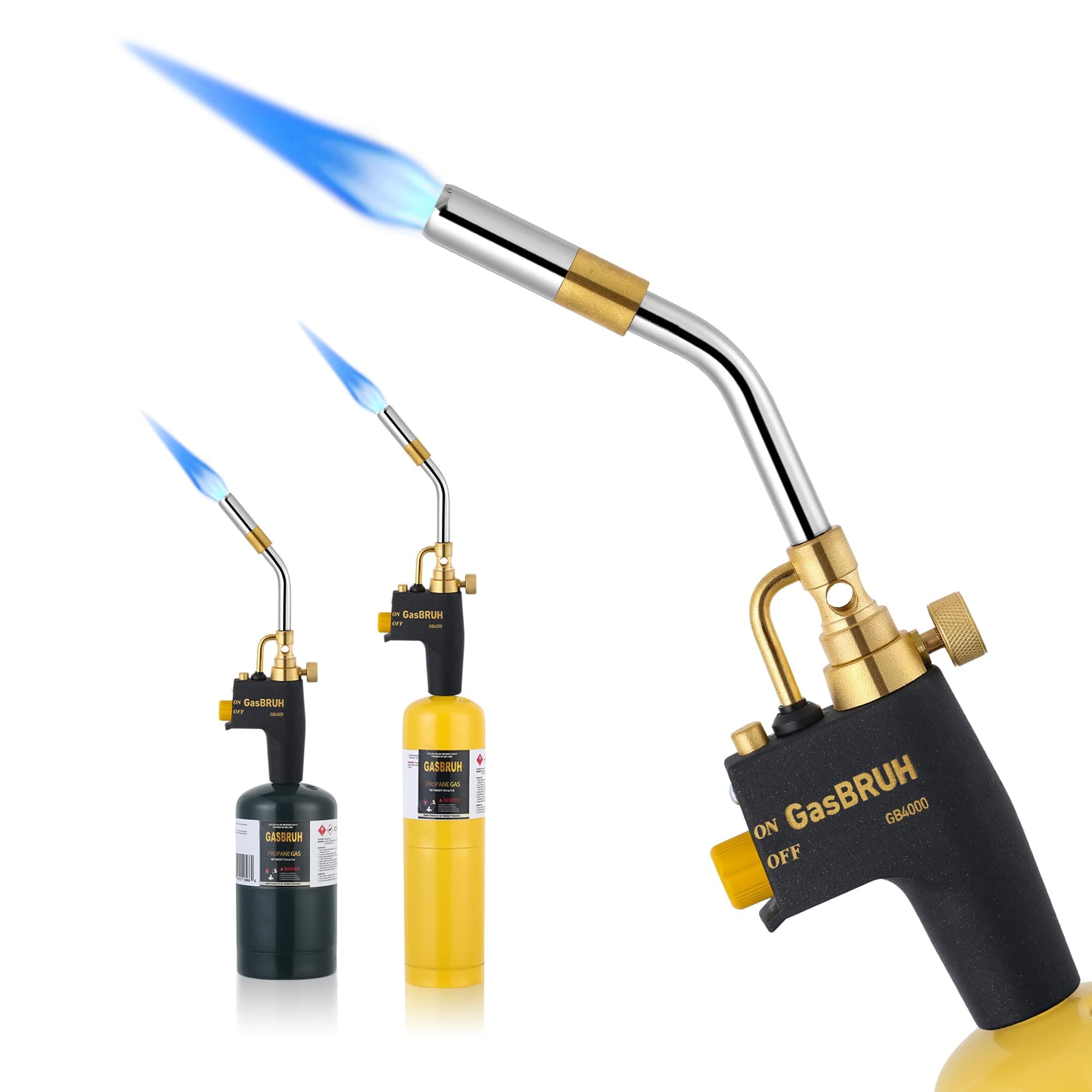 Propane torch Head with Igniter, High Intensity Torch Head, Trigger Start Gas Torch, Mapp Gas Torch Head, Gas Torch Kit,Soldering Torch,Blow Torch Fuel by Propane,MAPP(With Gas Valve)