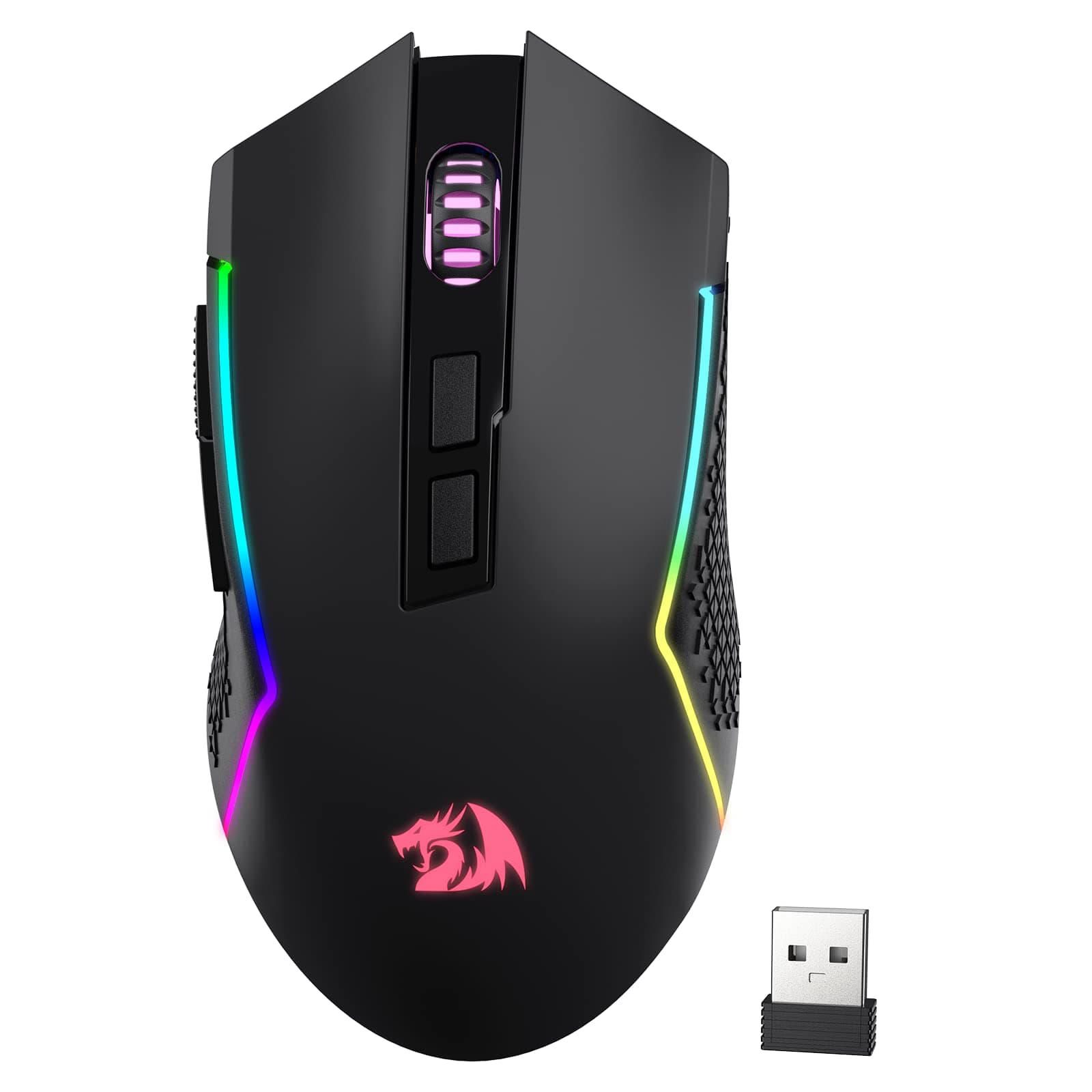 M693Gaming Mouse, 8000 DPI w/ 3-Mode Connection, BT & 2.4G Wireless, 7 Macro Buttons, Durable Power Capacity and RGB Backlight for PC/Mac/Laptop