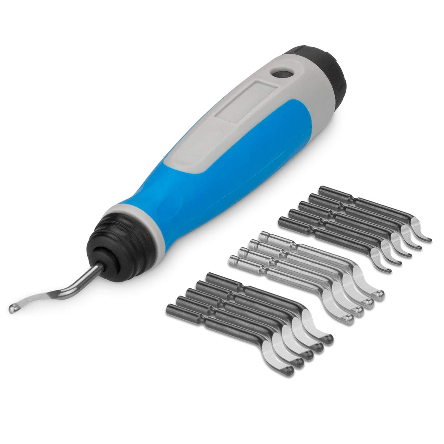 ASelected Deburring Tool with Upgraded Handle and 15 Pieces Blades Set for Holes Steel Aluminum Plastic Metal Hard Materials