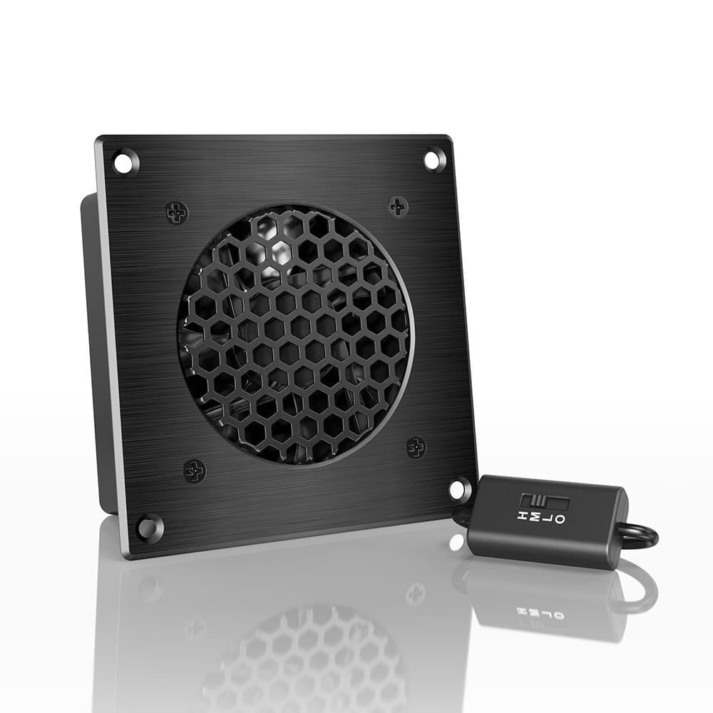 AC Infinity AIRPLATE S1, Quiet Cooling Fan System 4" with Speed Control, for Home Theater AV Cabinets