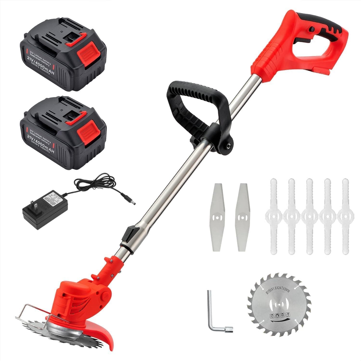 BHAVYATA™ Electric Wireless Rechargeable Edge Cutter 48V Cutting Width 2-in-1 Mower & Trimmer Adjustable Height 3 Blade Types Lightweight & Portable Lawns & Gardens for Home Garden, Lawn, Yard