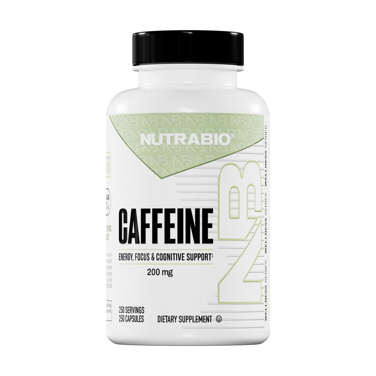 100% Pure Caffeine Capsules (250 Capsules)