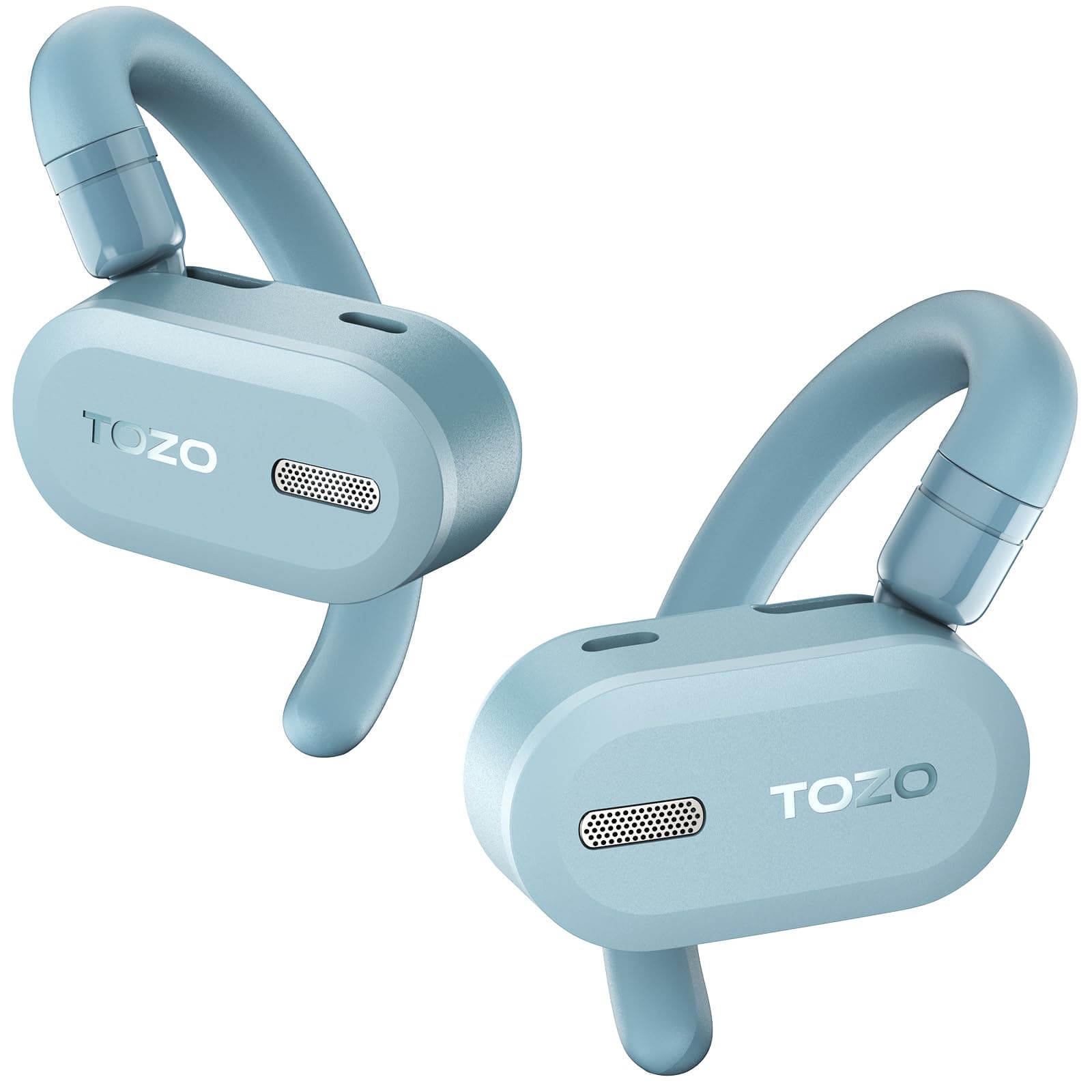 O2 True Open Ear Wireless Headphones Lightweight with Multi-Angle Adjustment, Bluetooth 5.3 Earbuds with Dual-Axis Design for Long-Lasting Comfort, Crystal-Clear Calls for Driving, Blue