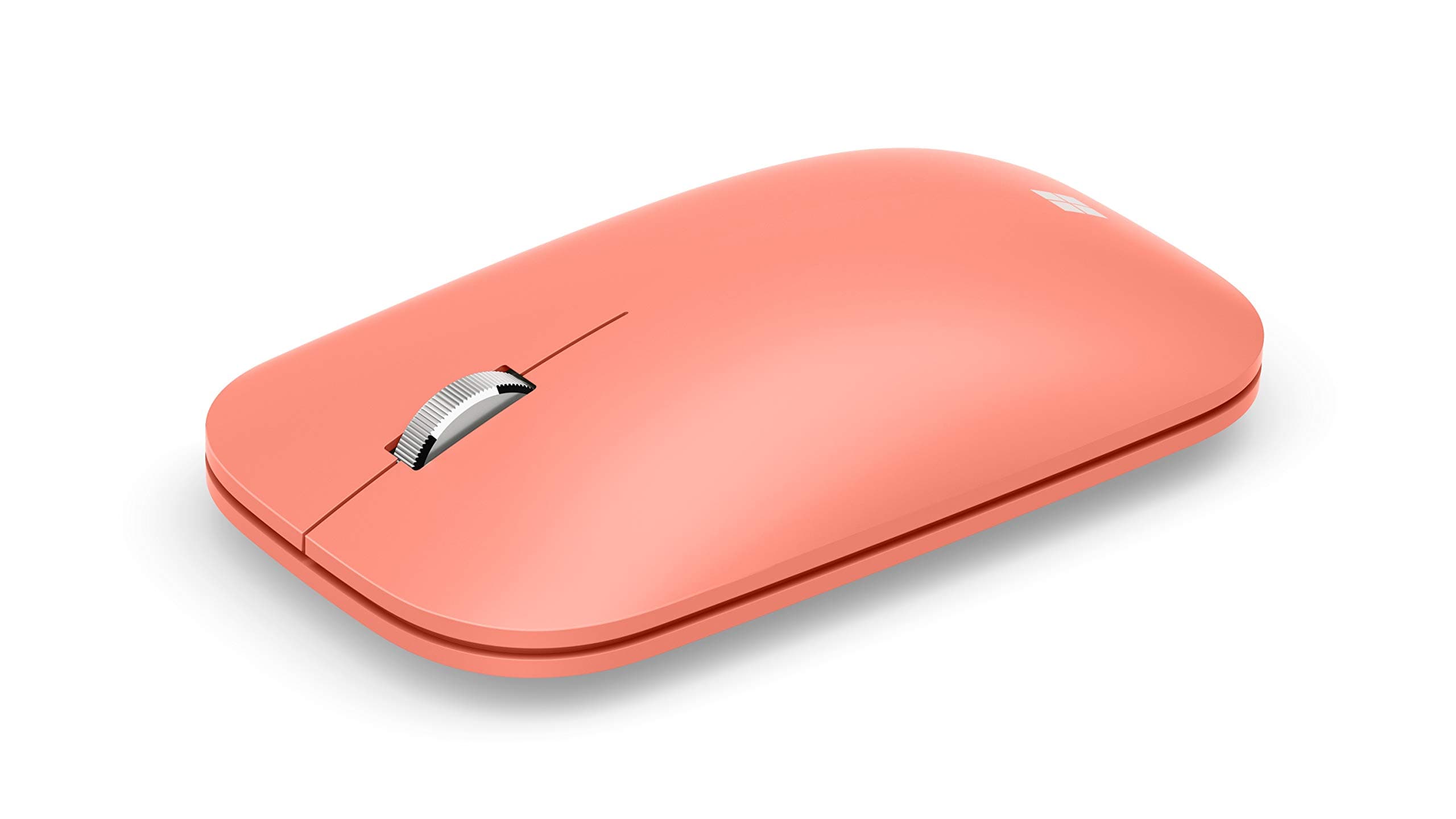 Microsoft Mobile Mouse - Peach. Comfortable Right/Left Hand Use with Metal Scroll Wheel, Wireless, Bluetooth for PC/Laptop/Desktop, works with Mac/Windows 8/10/11 Computers