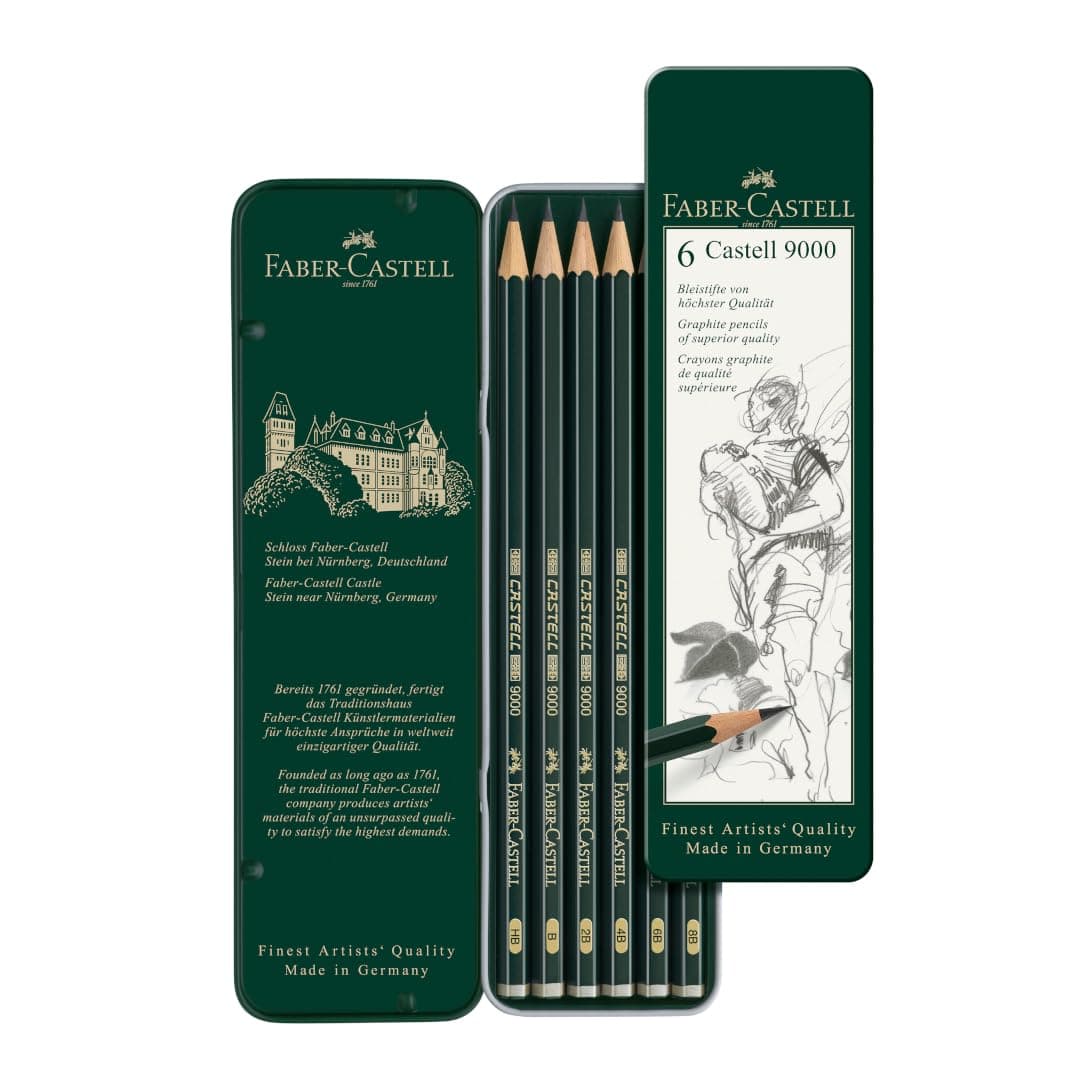 GRAPHITE CASTELL9000 6CT TIN
