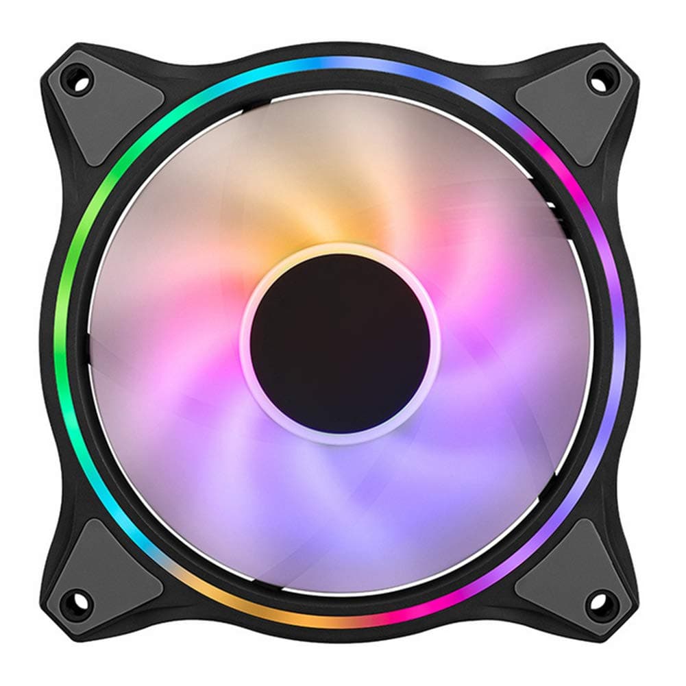 akaddy CoolerMaster 12cm 3 Pin ARGB Chassis Fan PC Case Cooling Radiator (Black)