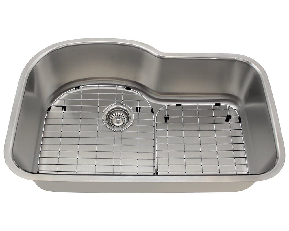 The Polaris Sinks P643 16 Gauge Kitchen Ensemble (Bundle - 4 Items: Sink, 1 Standard Strainers, and 2 Sink Grids)