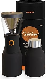 asobu Coldbrew Portable Cold Brew Coffee Maker With a Vacuum Insulated 34oz Stainless Steel 18/8 Carafe Bpa Free