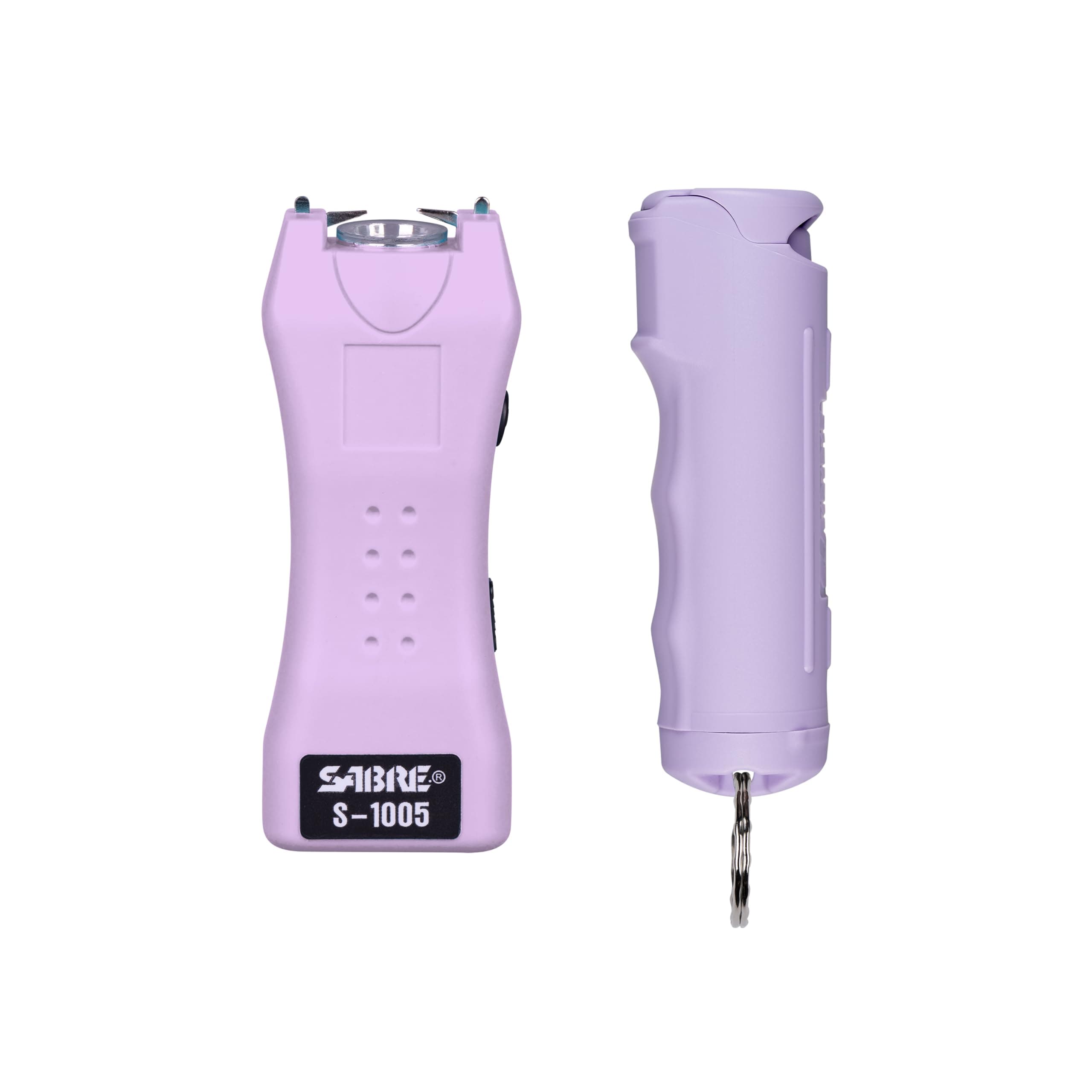 Pepper Spray & 2-in-1 Stun Gun with Flashlight, Self Defense Kit, Fast Flip Top Safety, Finger Grip for Better & Faster Aim, Painful 1.60 µC Charge, 120 Lumen LED Light, Rechargeable, 0.54 fl oz