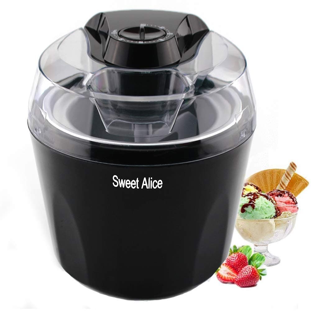 Ice Cream Maker Machine | Automatic Make Delicious Ice Cream, Yogurt and Sorbet Machine | BPA-free 1.5 Quart Freezer Bowl, with Auto Shut-off Timer | Black