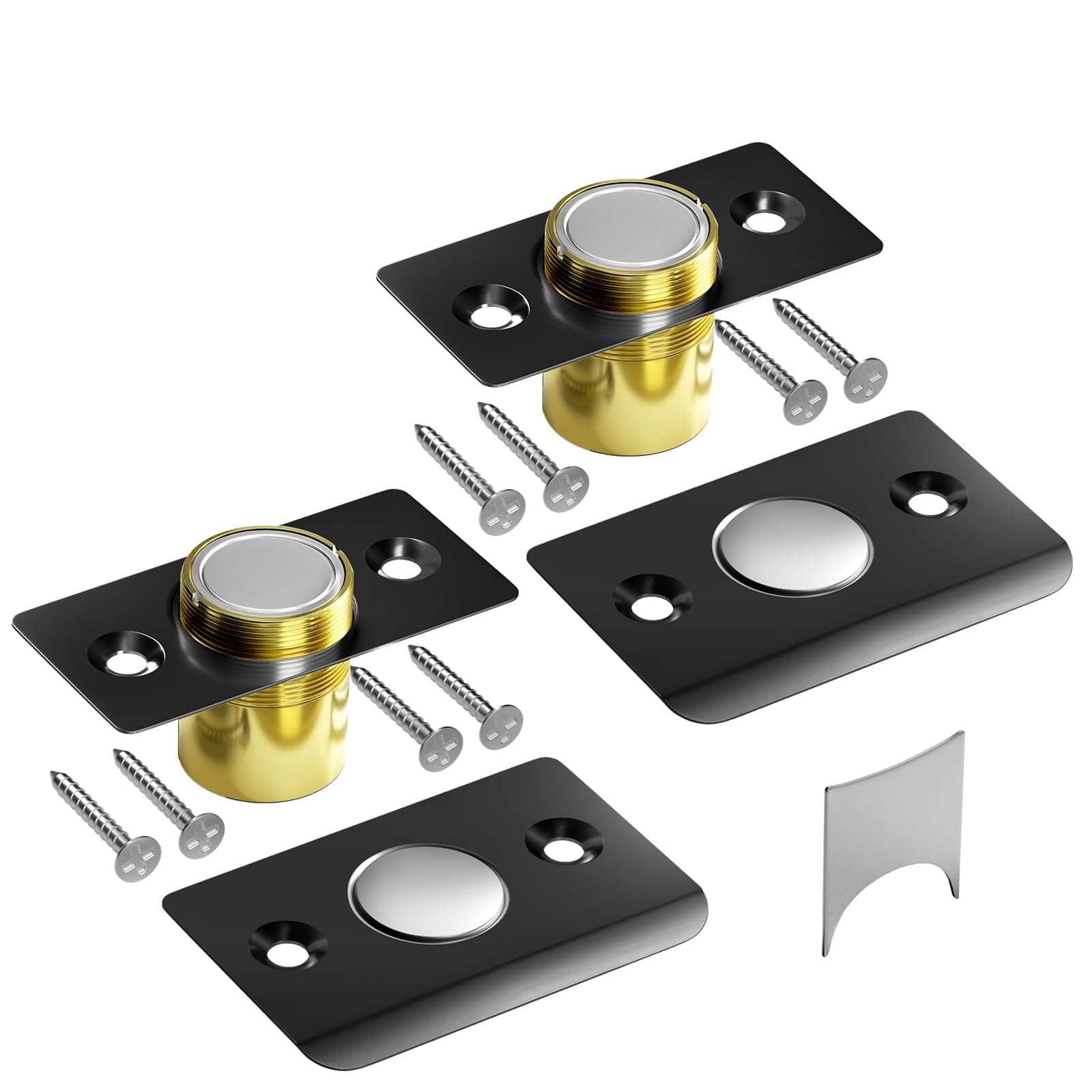 Silent Ball Catch, Adjustable Strong Magnet Door Catch，Using Noise Free, Replacing Door Ball Catch, with Identical Installation Dimension(2 Pack, Black)