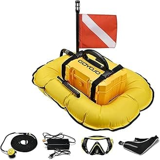 GOYOJO Scuba Dive System 5.5 Hours Rechargeable Scuba Diving Tank with 10m Hose & Diving Breathing Regulator Detachable Scuba Machine, for Recreational Diving & Fishing