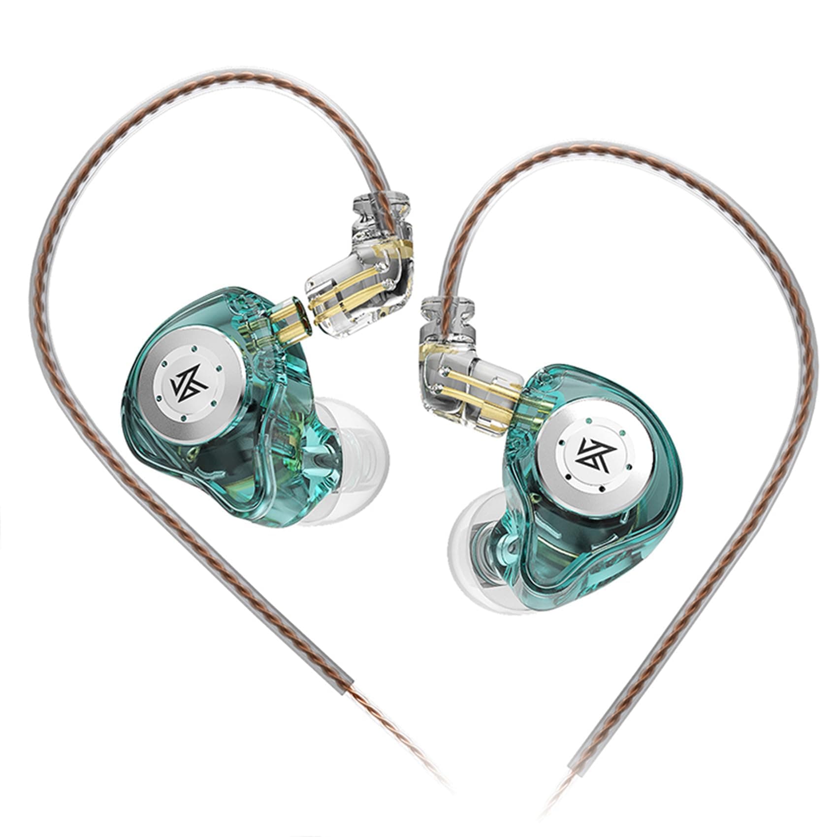 Yinyoo KZ EDX PRO Wired Earphones, 1DD New 10mm Dynamic Driver in-Ear Monitor KZ Headphones, EDX PRO in Ear Earbuds HIFI Deep Bass Sound Over Ear Headset with Detachable Cable (Cyan, No mic)