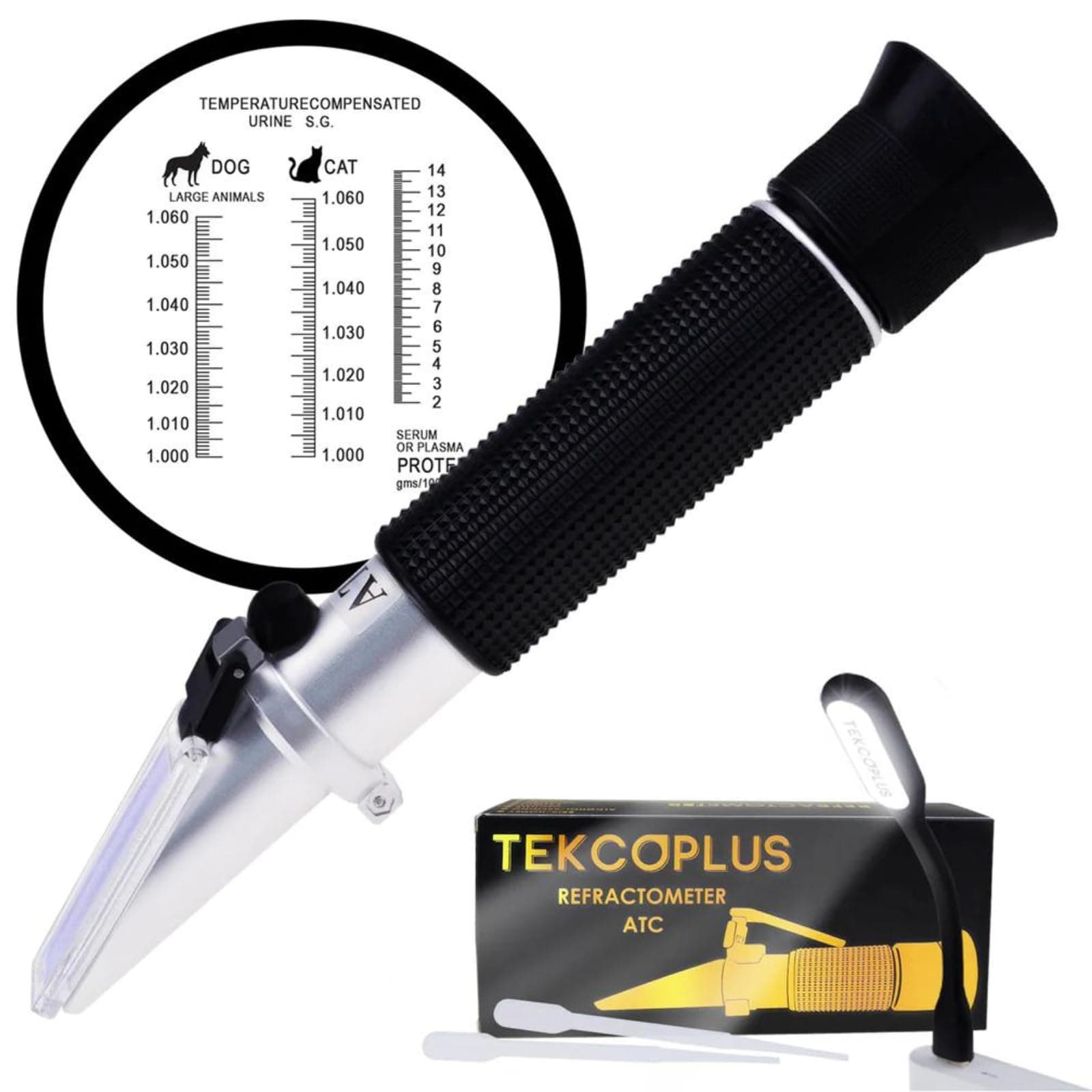 TEKCOPLUS Clinical Refractometer, Protein 2-14g/dl, Specific Gravity of Urine 1,060SG