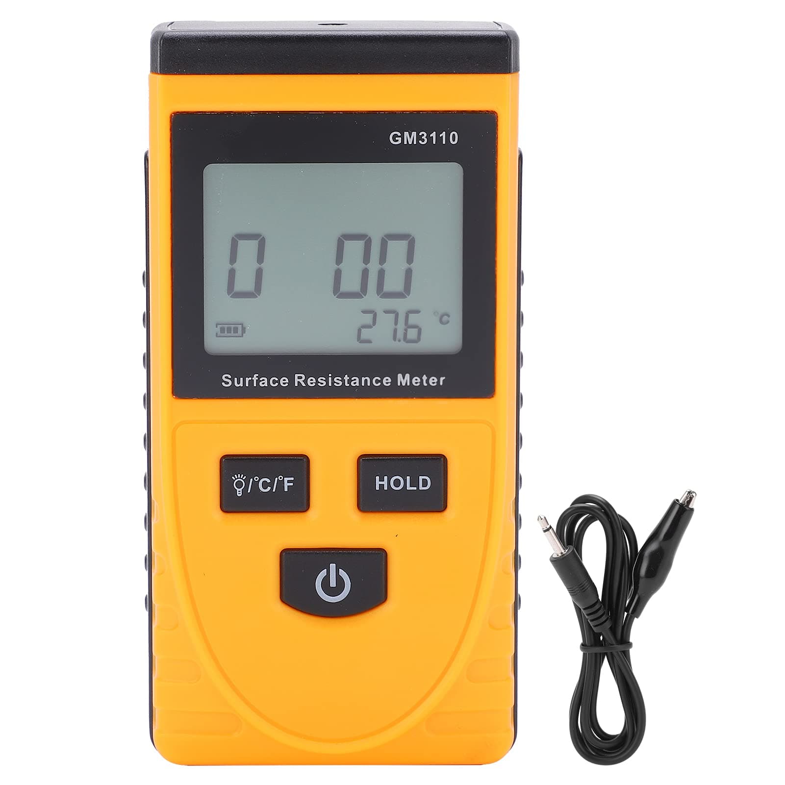 Resistance Meter,GM3110 Surface Resistance Meter High Accuracy Digital Display Anti‑Static High‑Definition Backlight Resistance Tester