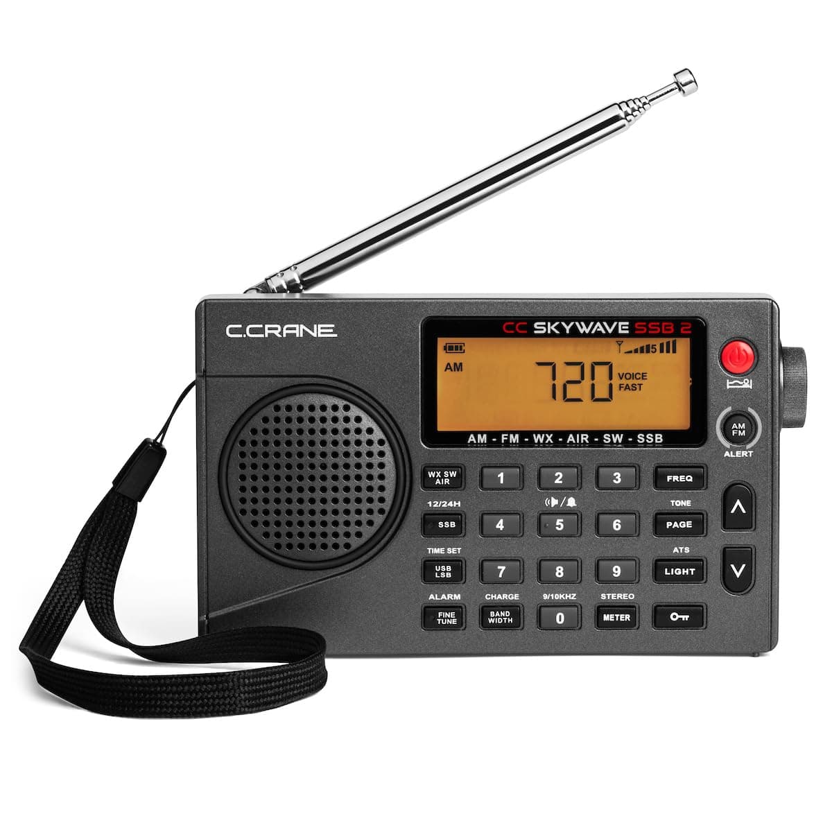 C. Crane CC Skywave SSB 2 Small AM, FM, Shortwave, and NOAA Weather Portable Travel Radio with AC Charging Adapter