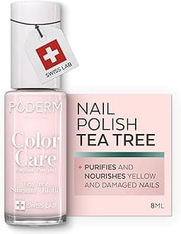 PODERM Swiss-Made Antifungal Nail Polish – Nude Blush | Breathable Treatment with Tea Tree, Silicon & Biotin | Strengthens, Repairs & Conceals Yellow, Brittle & Damaged Nails | Podiatrist-Developed