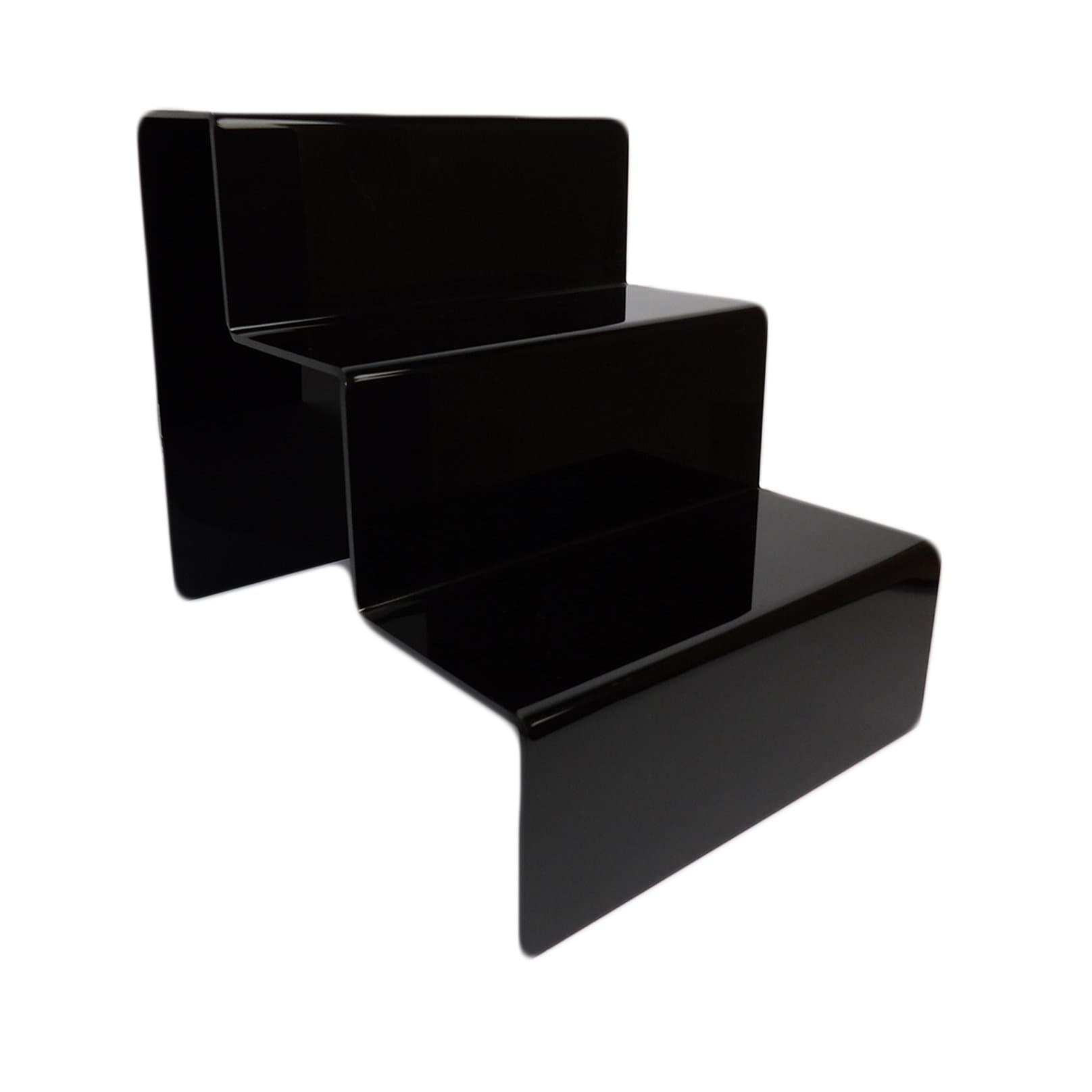 Clear, Black and Red X-Large Acrylic 3 Step Counter Display Stand (1, Black)