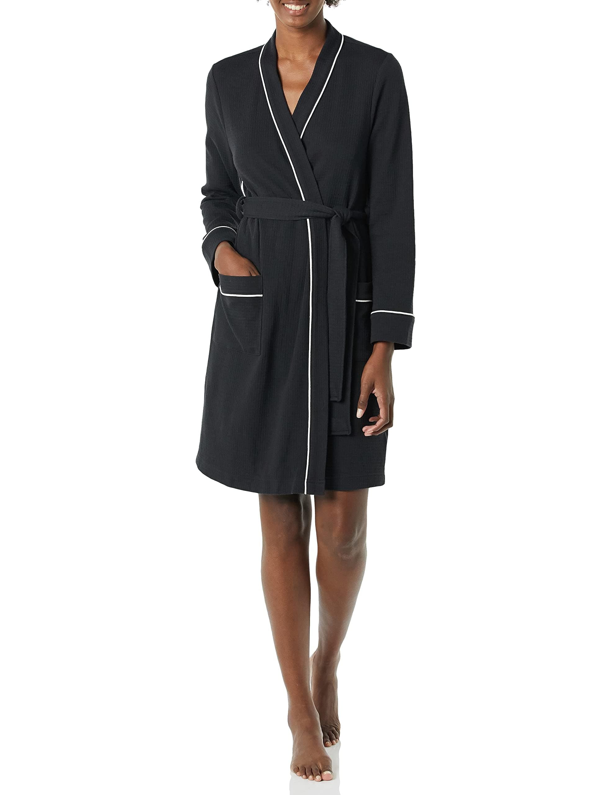 Amazon EssentialsWomen's Lightweight Waffle Mid-Length Robe (Available in Plus Size)OEKO-TEX STANDARD 100