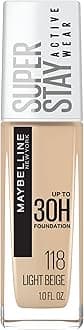 Maybelline New York Matte Finish Super Stay Full Coverage Liquid Foundation Makeup, Light Beige, 1 Fluid Ounce