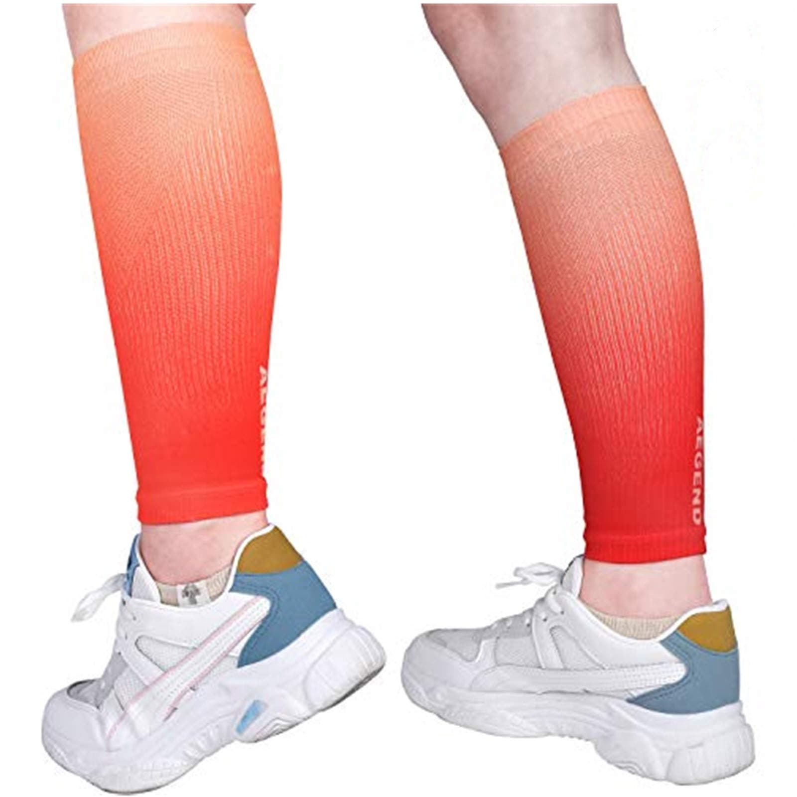aegend Calf Compression Sleeves, High-elasticity Leg Compression Support Sleeves for Shin Splints, Varicose Veins, Blood Circulation & Calf Swelling Relief, Calf Sleeves for Running, Cycling, Travel, Nurses, Men & Women