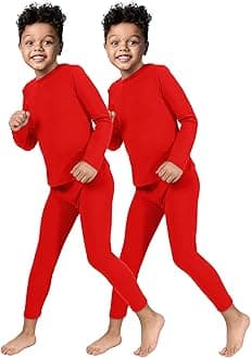 ROCKY Thermal Underwear for Kids, Boys 2 Pack Thermals, Long Johns Underwear, Base Layer for Cold Weather/Skiing - Pack of 2
