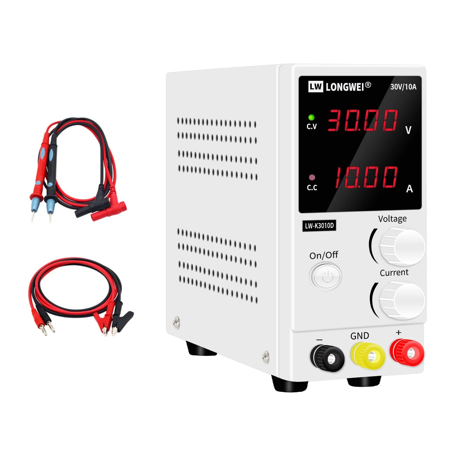Longwei K3010D 4-Digit LED Display DC Power Supply Variable, 0-30 V / 0-10 A, 4-Digital LED Display