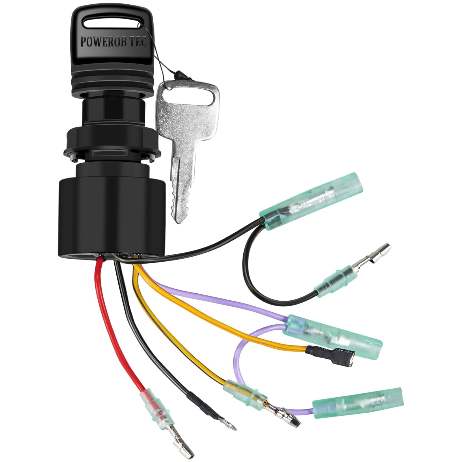 Boat Ignition Switch with Key Replacement for Mercury, Replace Boat Engine Ignition Switch with 2 Keys 3 Position 6 Wire Connectors for 87-17009A2 87-17009A5