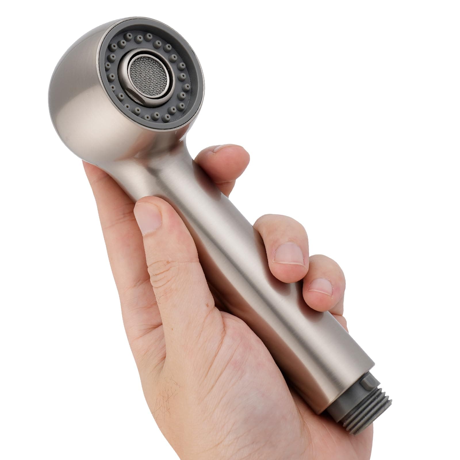 Hibbent Replacement Sprayer Pull Out Spray Head for Kitchen Sink Pull-Down Faucet G1/2 or 13/16inch Thread 2-Function Stream Aerated Flow- Brushed Nickel