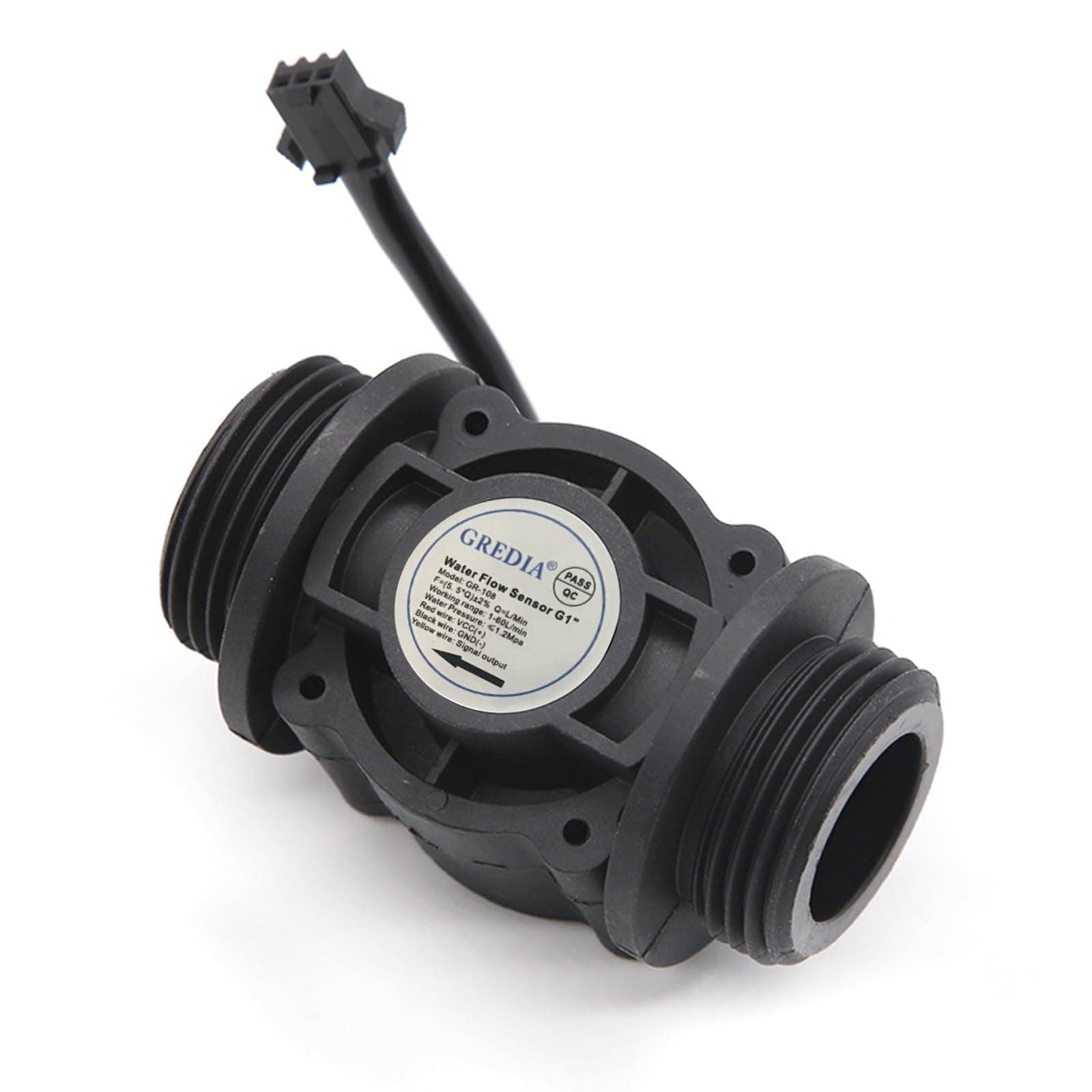 1" Water Flow Sensor Food-Grade Switch Hall Effect Flowmeter Fluid Meter Counter 1-60L/min