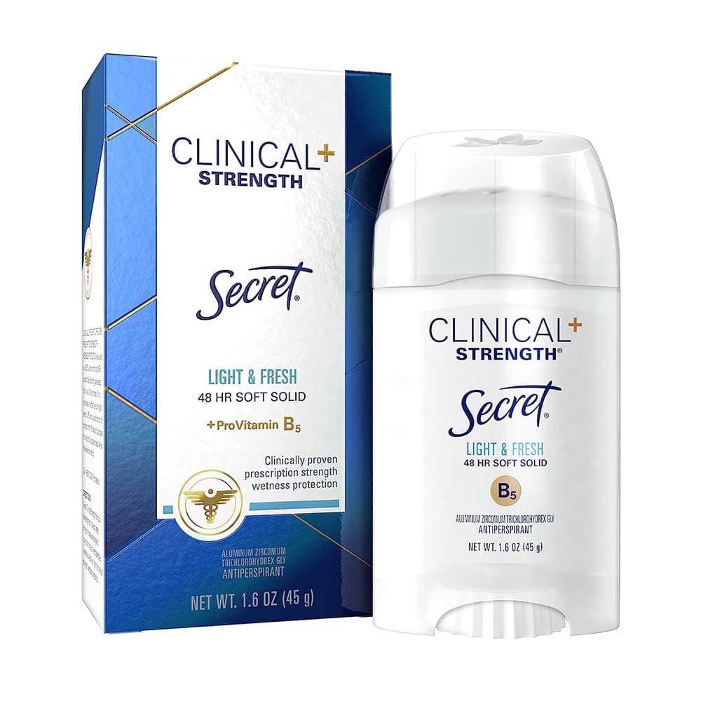 Secret Clinical Strength Advanced Solid Antiperspirant & Deodorant 1.6 Oz (Pack of 2) Light and Fresh Scent 1.6-Ounce Boxes (Pack of 2) AD