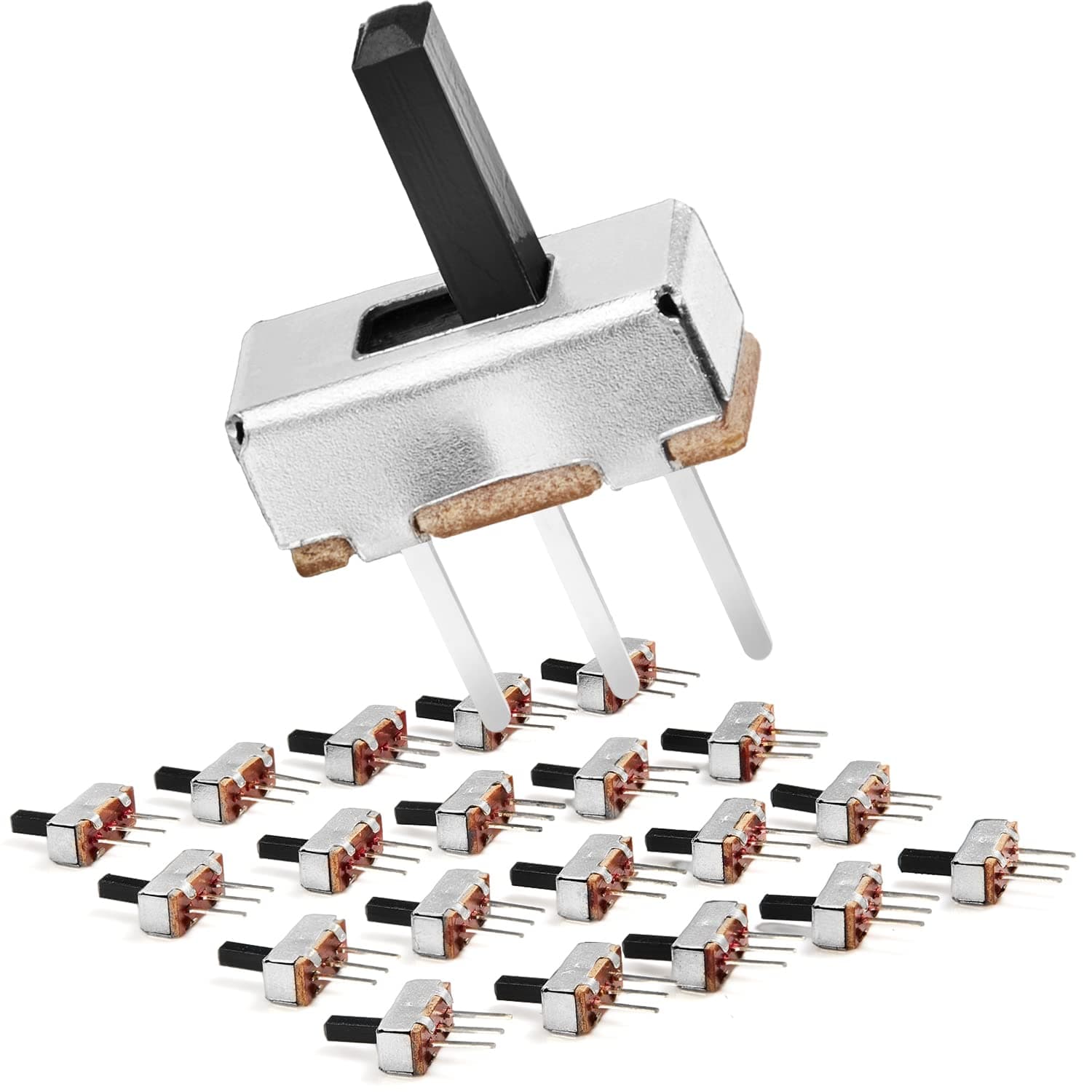 Chanzon SPDT Mini Micro Slide Switch 1p2t 2 Position 20pcs 6 mm Toggle Vertical Slide Switch Panel Mount Small High Knob Vertical for PCB Arduino Breadboard Electronic Board Dip Miniature SlideSwitch