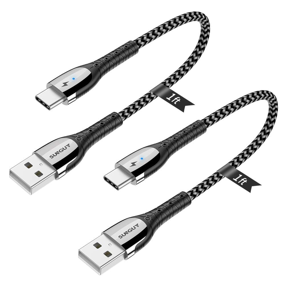 SUNGUY USB Charging Cable Cord 3FT 2pack Fast Charge and Data Sync
