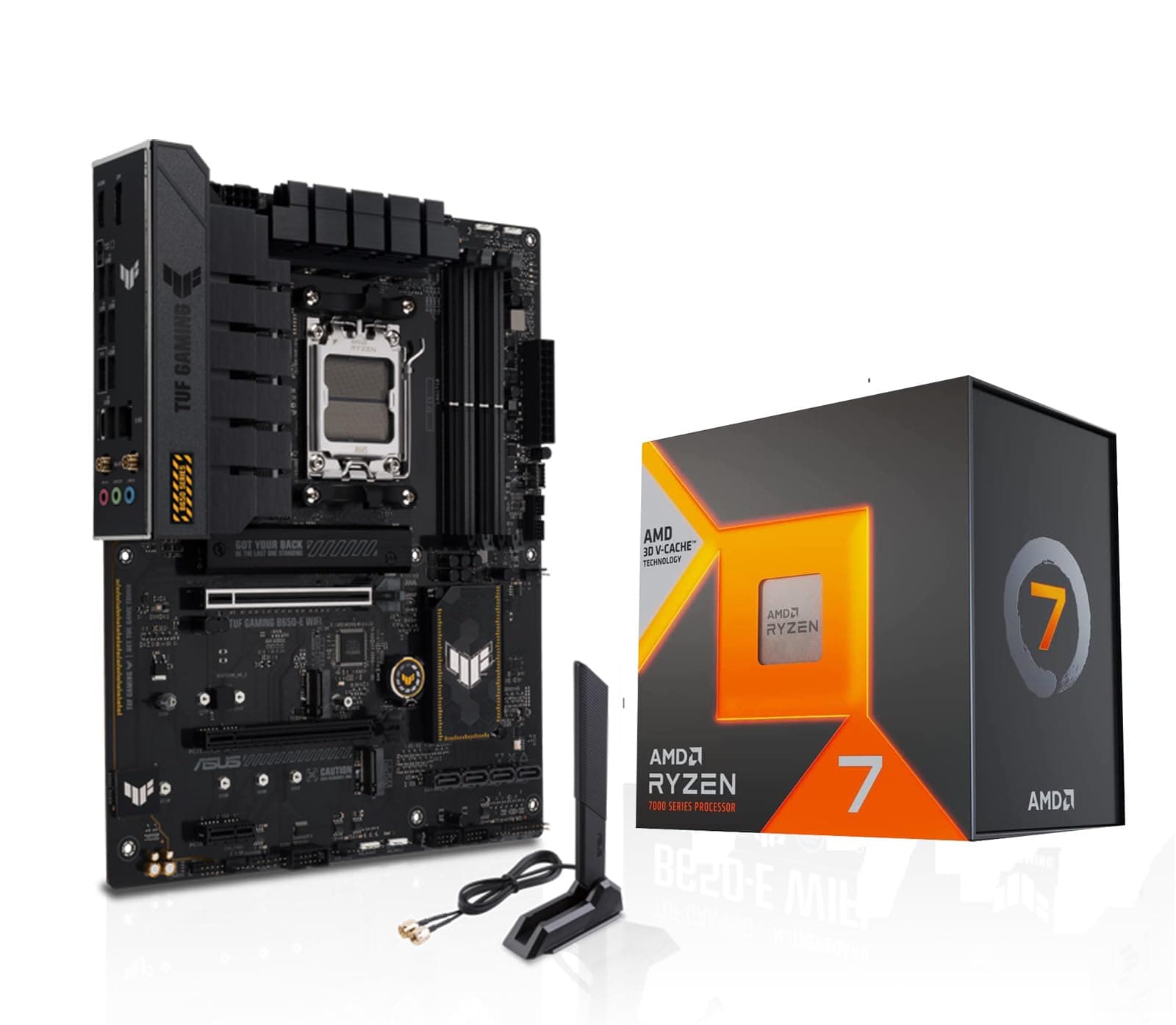 Micro Center AMD Ryzen 7 7800X3D CPU Processor Bundle with ASUS TUF Gaming B650-E WiFi AMD B650 AM5 ATX Motherboard