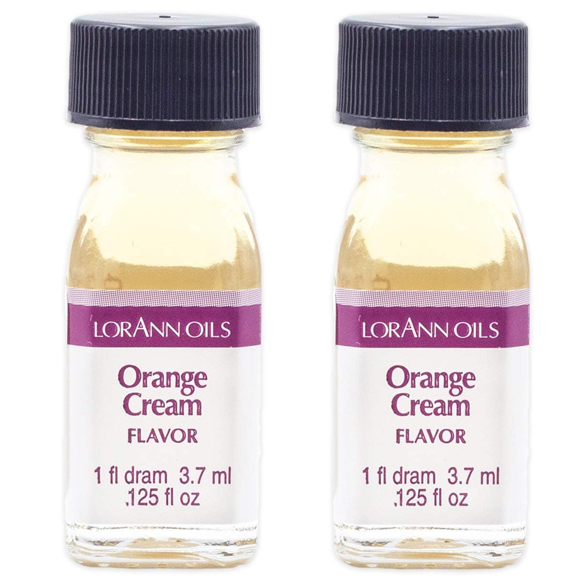 LorAnn Oils Super Strength Flavoring - Used For Candy Making, Flavoring, Baking, Hard Candy, & Flavor Oils - Bold, Natural Flavors 4X Stronger Than Extracts - Orange Cream, Pack of 2, 0.125 fl oz