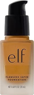 Flawless Satin Foundation, Lightweight & Medium Coverage, Semi-Matte Finish, Vegan & Cruelty-Free, Suede, 0.68 Fl Oz (20mL)