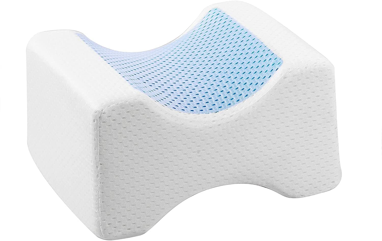 U-Shaped Leg & Knee Pillow Relieving the Pain for Sciatica, Back, Hips, Joints & Pregnancy ,Ergonomic Design Support Pillow with Removable Cloth Cover (White-C)