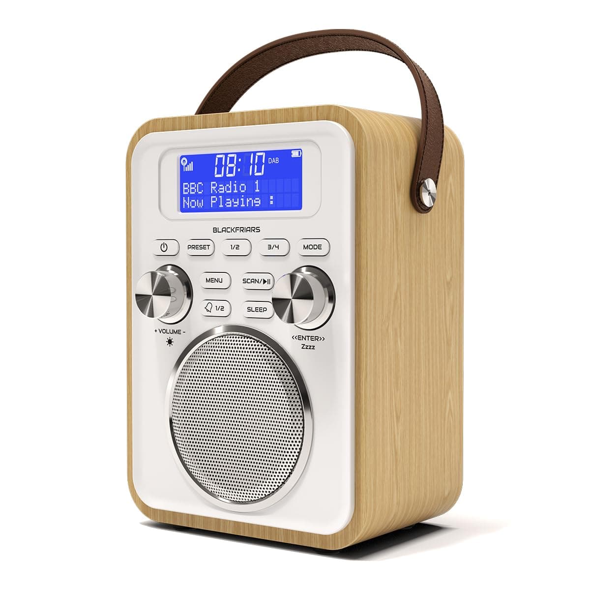 DAB/DAB+ & FM Portable Digital Radio | Bluetooth | Remote Control | Rechargeable Battery | Dual Alarms & Sleep Timer | Perfect for Home, Office or Outdoors | AZATOM Blackfriars 2 (OAK)