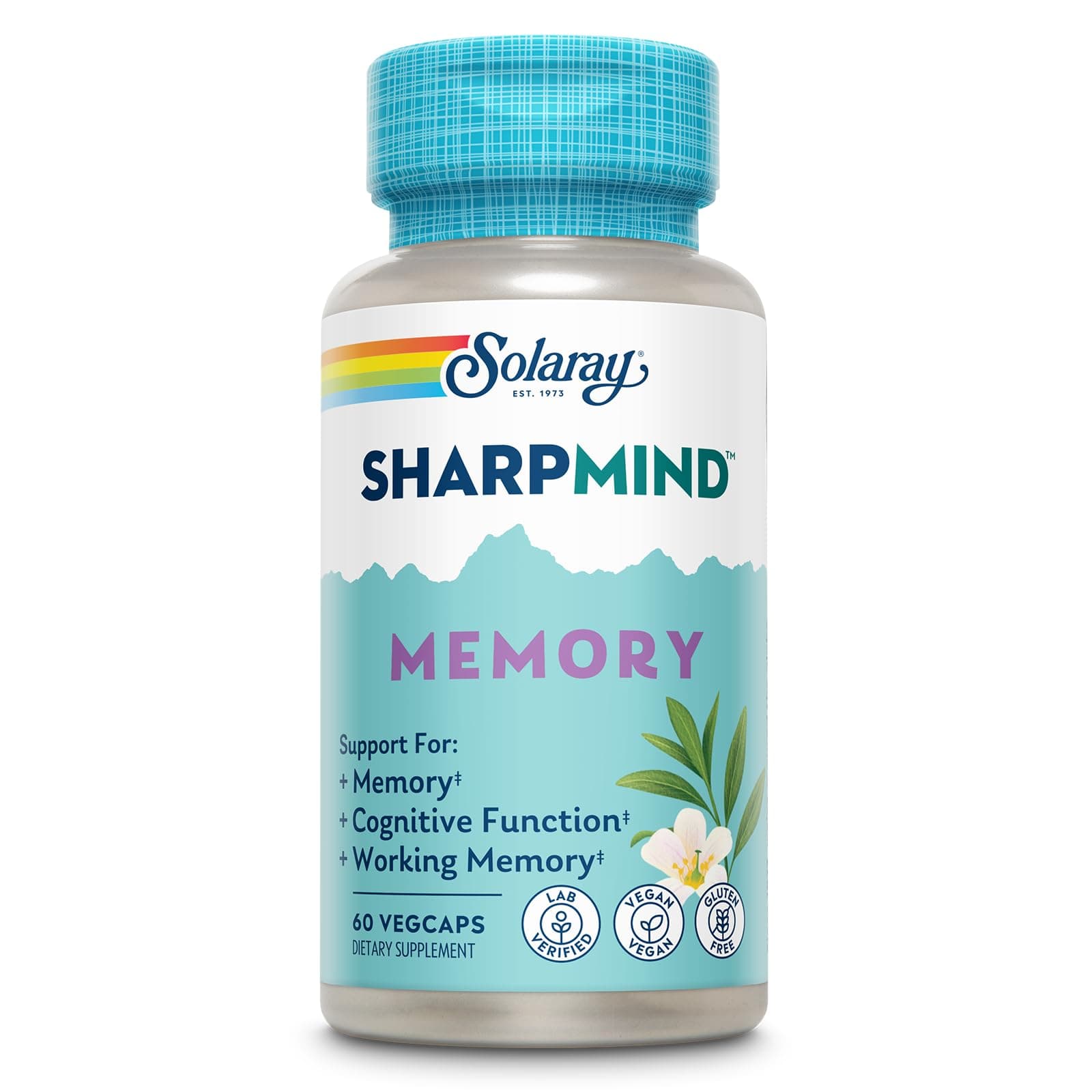 SharpMind Memory Formula - Brain Supplements for Memory and Focus - Cognivia, Gotu Kola & Chaga Mushroom Supplement - Ginkgo Biloba Alternative - 60-Day Guarantee - 30 Servings, 60 VegCaps