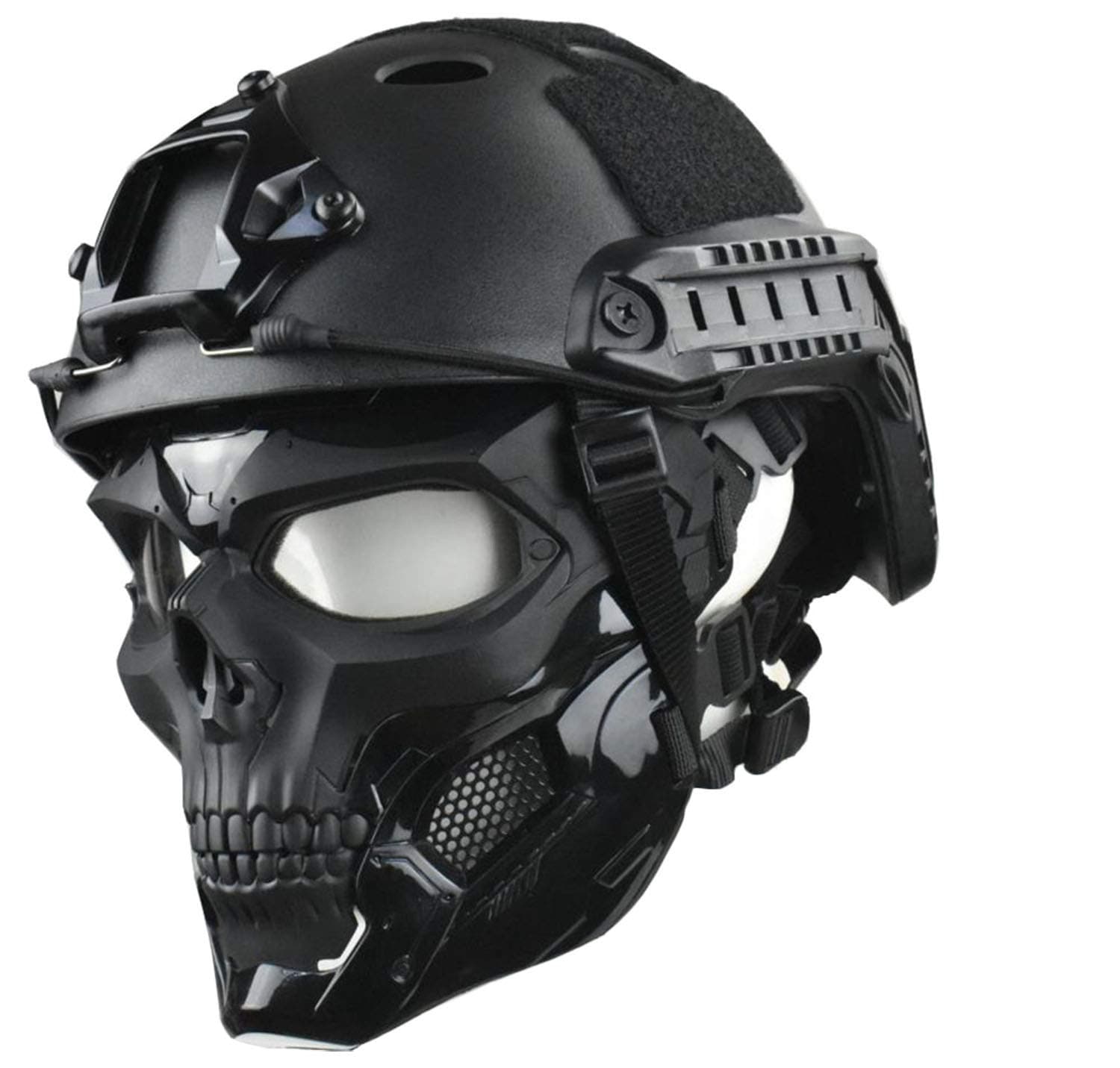 Tactical Mask Protective Full Face Clear Goggle Skull mask Dual Mode Wearing Design Adjustable Strap