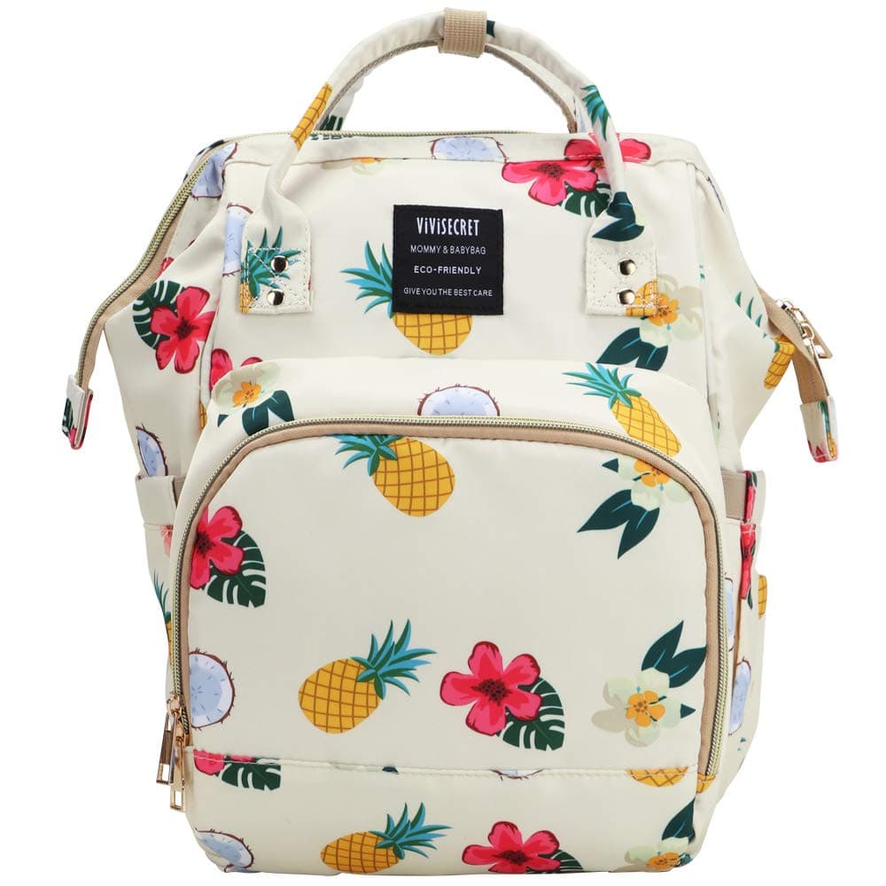 Funnideer Baby Diaper Bag Backpack,Trendy Multi-Function Waterproof Travel Diaper Bags for Mom and Dad with Large Capacity,Insulated Pockets, Stroller Hooks - Ship from India (Yellow Flowers)