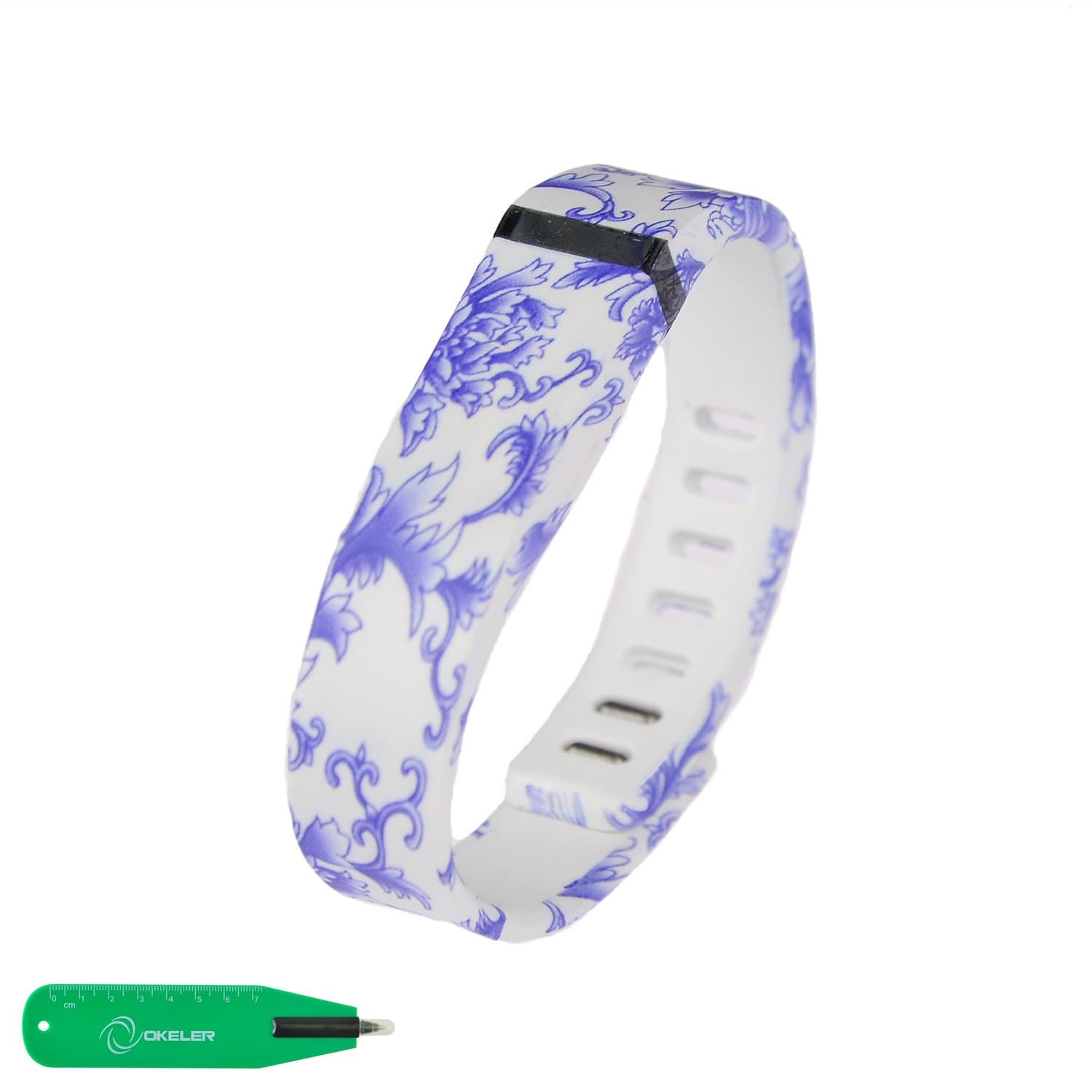 Okeler Exclusive Sales Replacement Bands with Clasps for Fitbit FLEX Only /No tracker/ Wireless Activity Bracelet Sport Wristband Fit Bit Flex Bracelet Sport Arm Band Armband With free Pen (Blue and White S)