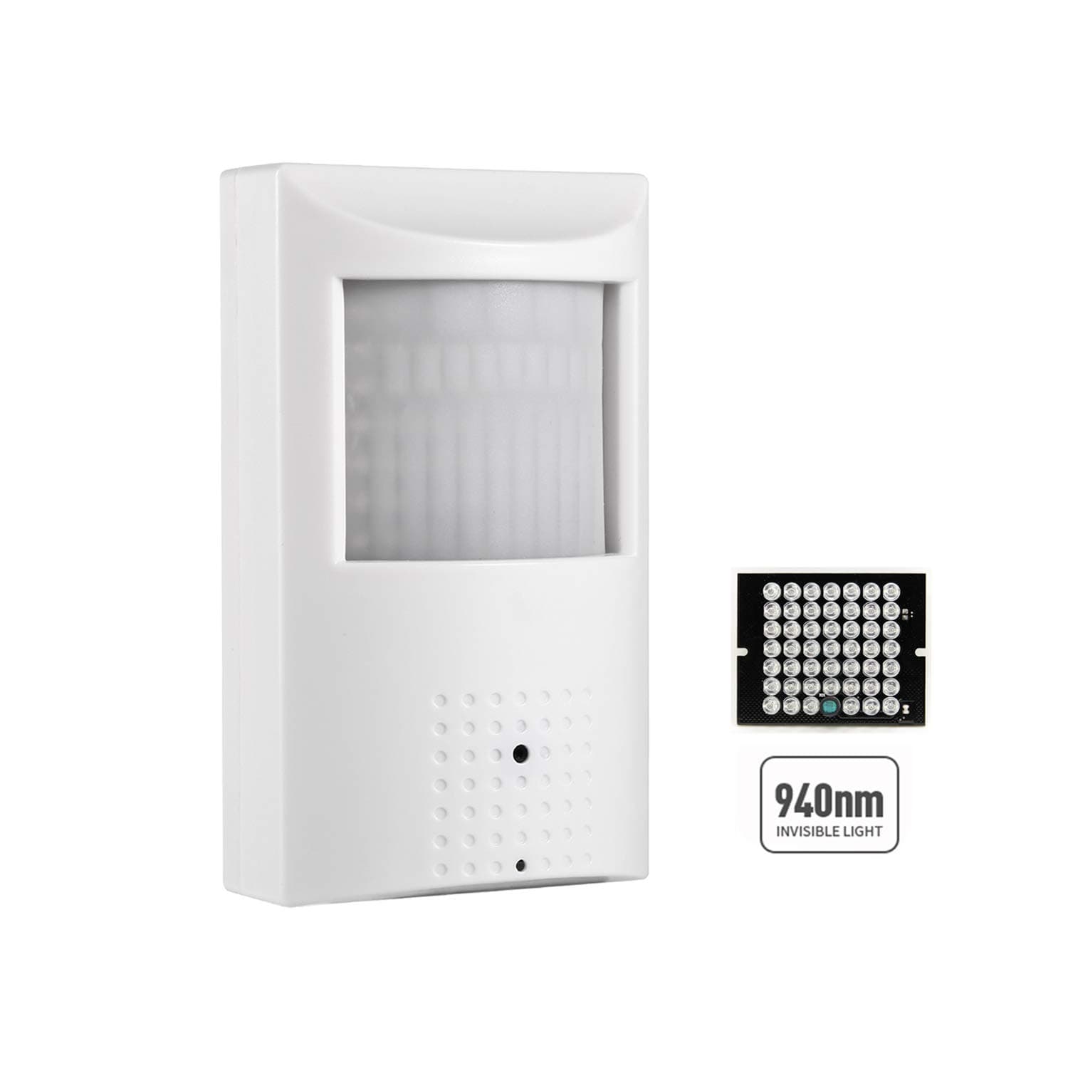 PIR POE IP Camera, HD 3MP Indoor Security Camera P2P 3.7mm Lens 940nm Invisible LEDs IR Night Vision H.265 CCTV Cam (IPIR-P White)