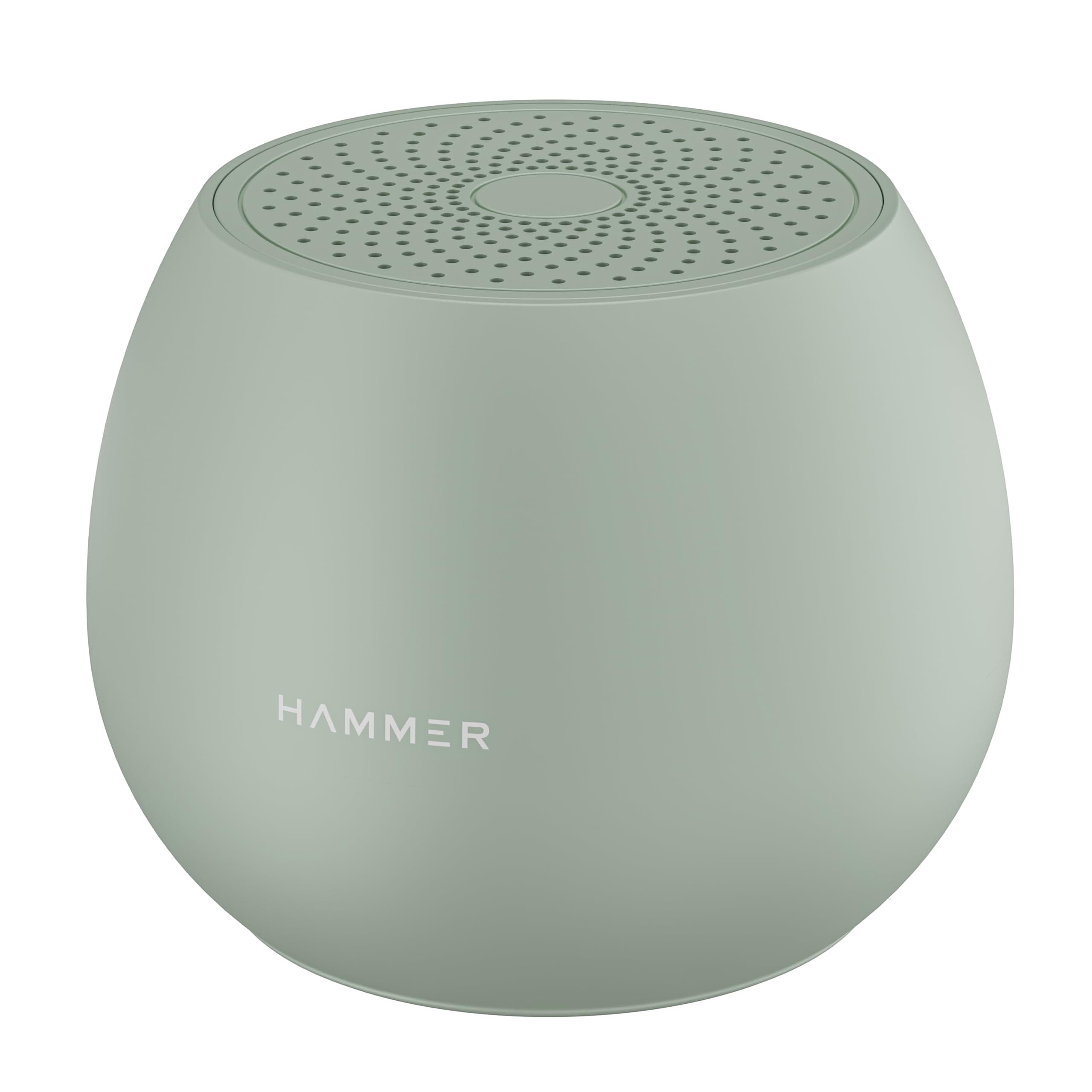 HAMMER Drop 5W Bluetooth Wireless Speaker with Twin Pairing, 1200 mAh Battery, 100H Standby Time, TWS Function, TF Card, USB Slot, Auto-Pairing, in-Built Mic, Type-C Charging, 52mm Driver (Green)