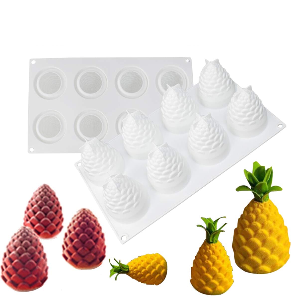 Silicone Cake Mold, Pinecone/Pineapple Silicone Baking Bakeware Pan for Halloween Christmas Party, Jelly, Dessert, Biscuits, Mousse, Chocolate, Muffin, DIY Handmade Soap Moulds Tray