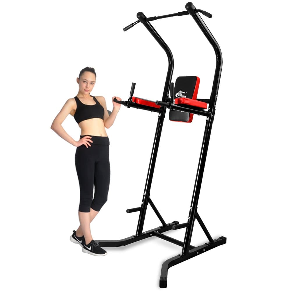 Crystal Fit 550 lbs Power Tower VKR Pull up Bar Sturdy Chin Up Station Dip Stand Fitness Equipment with Multi Exercise Functions (Black)