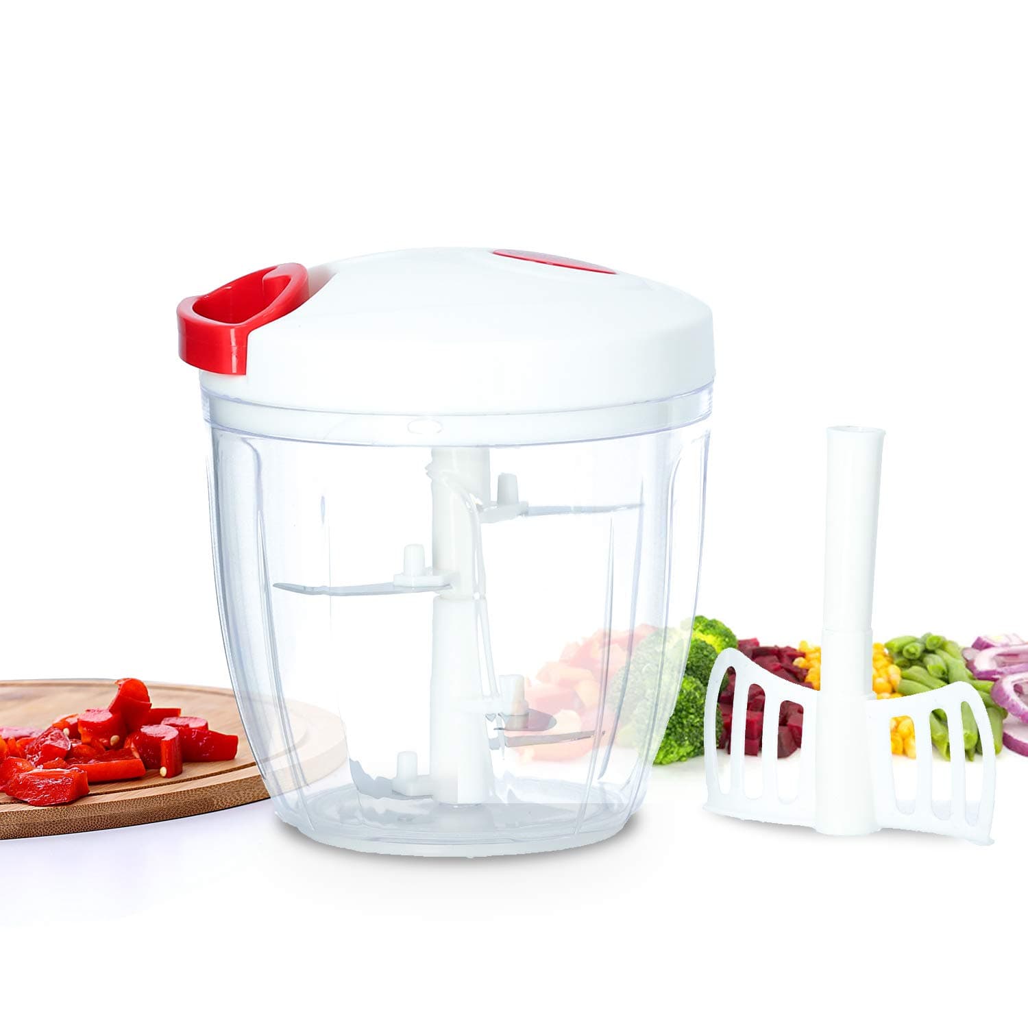 Delcasa Dc1413 Manual Food Chopper Mini Hand Pull Food Processor/Mixer/Cutter/Dicer Manual Handheld Food Chopper Pull String To Slice Vegetables Onions Garlic Meat Nuts In Seconds, Multi